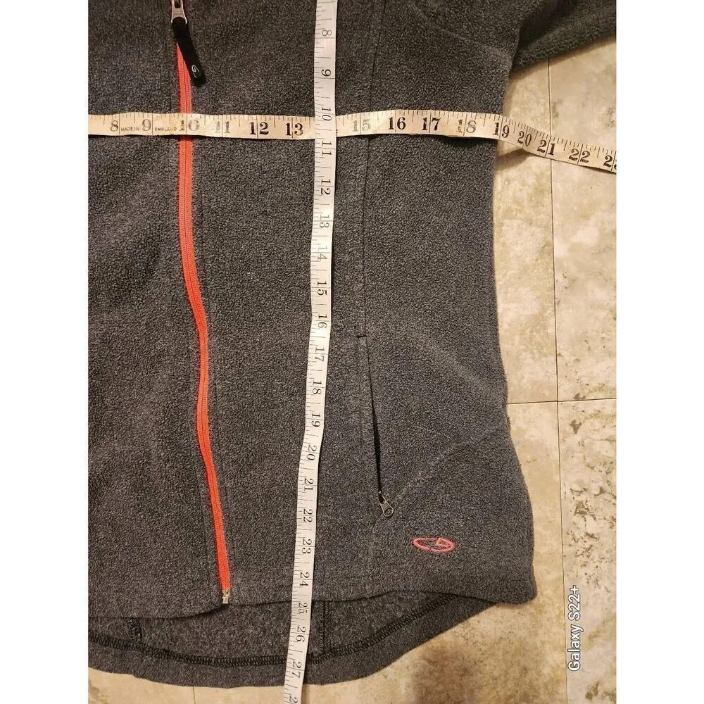 H20 Champion gray  zip-up fleece athletic activewear jacket w orange zipper